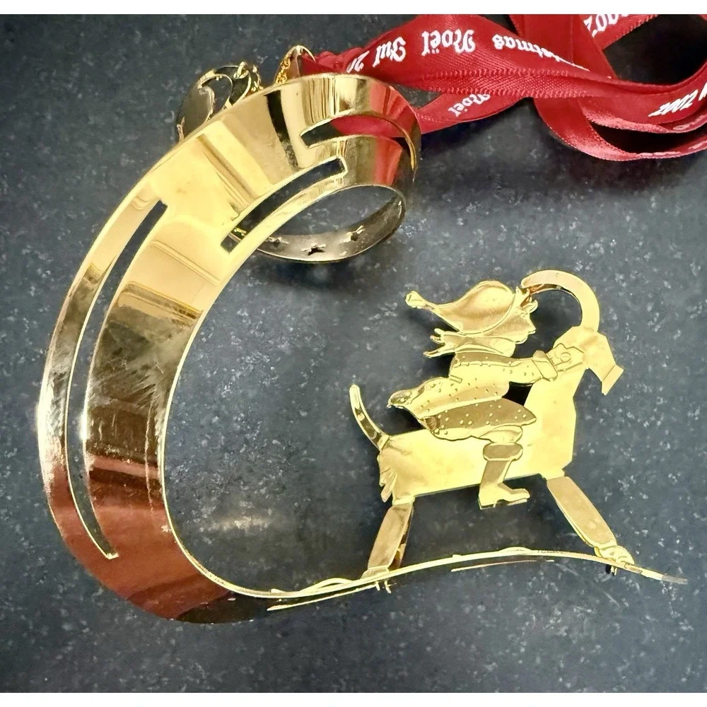 2002 Georg Jensen Gold Plated Christmas Bustle Mobile Ornament LNIB Denmark VTG